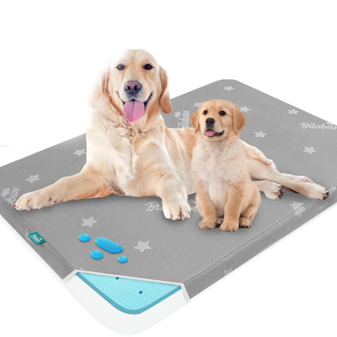 Waterproof Large Dog Bed – 38&quot;x26&quot; Washable Memory Foam Mat, Grey